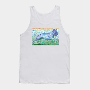 FRENCH BULLDOG RUNNING - watercolor and ink portrait .1 Tank Top